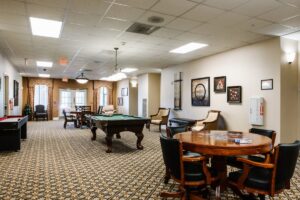 Game room at The Hamptons at Meadows Place