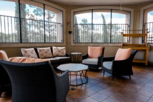 Enclosed balcony at The Hampton at Meadow Place