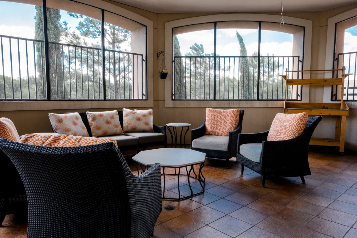 Enclosed balcony at The Hampton at Meadow Place