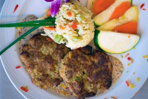 gourmet burgers and rice