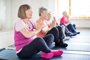 Seniors doing Yoga