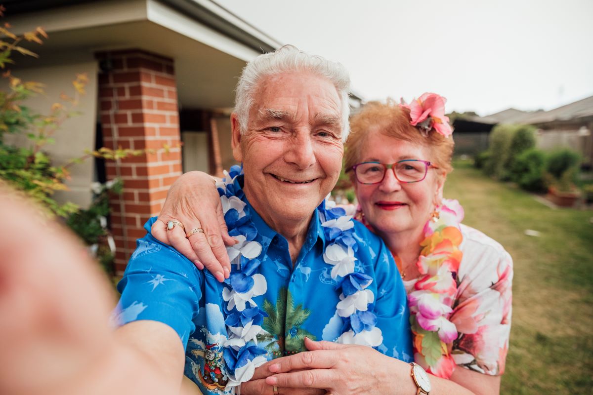 Seniors at Luau at Hampton at Meadows Place